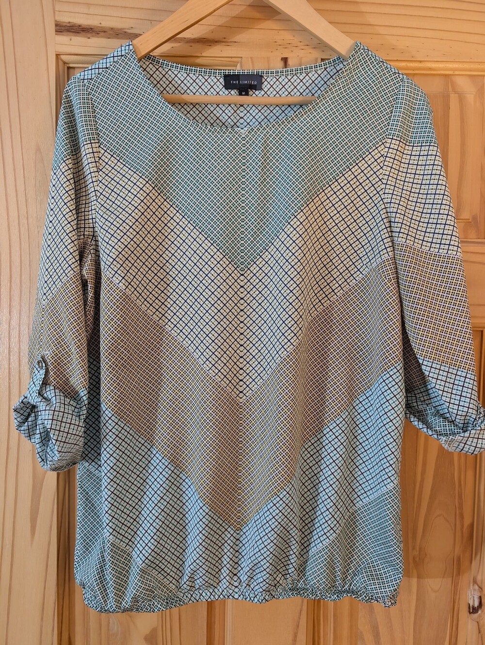 The Limited Mint and Black Diamond Print Top Size Medium